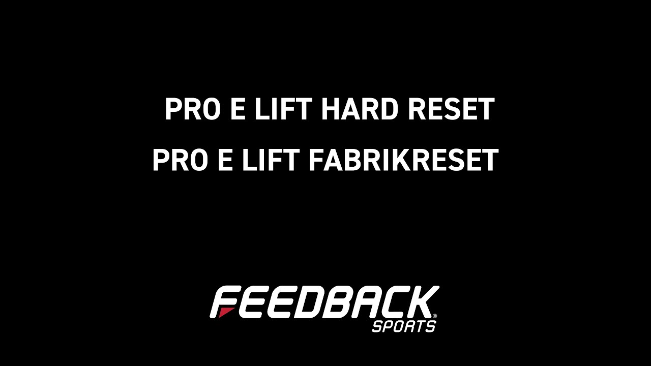 Feedback Sports Pro E Lift Troubleshooting: How to Perform a Hard Reset
