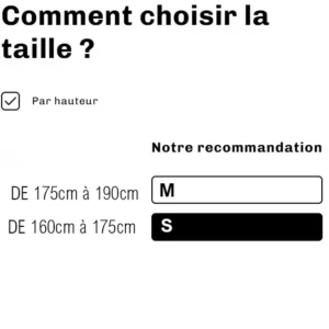 GUIDE TAILLES ERX 6.3